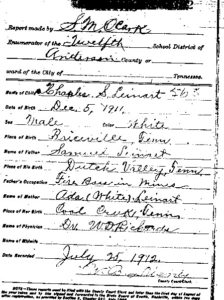 Birth – Charles S. Leinart