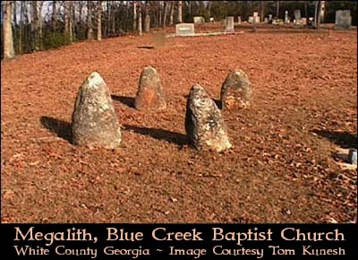 Megalith Monument, Blue Creek 
Baptist Church, White County Georgia