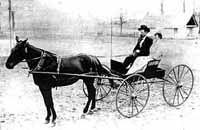 Horse and buggy, the Gilley family.