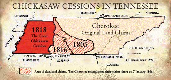 Chickasaw Cessions Map