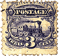 United States postage stamp. 3 cent 1869 Issue