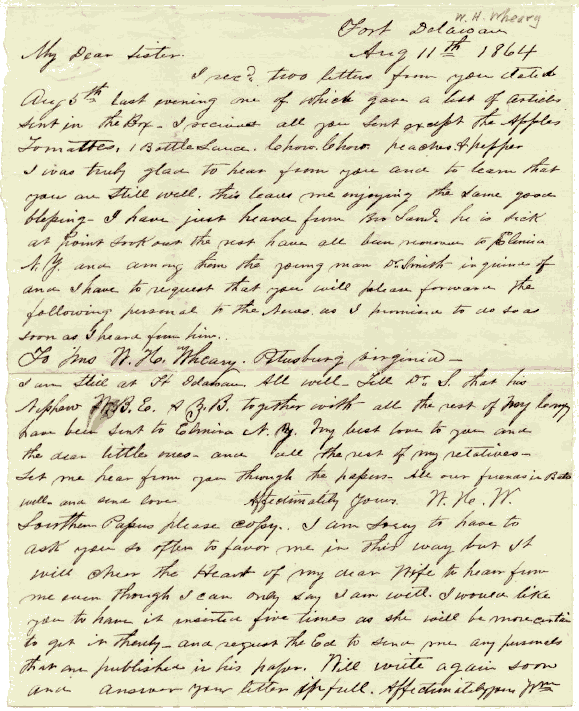 Capt Wheary's POW letter