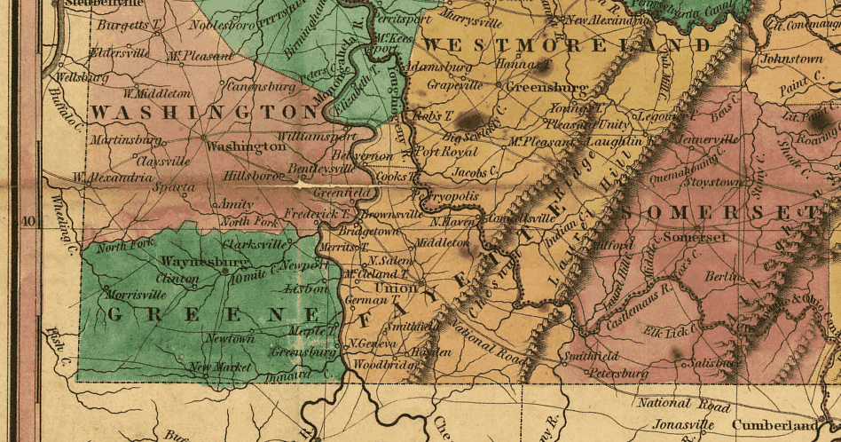 Map Source: “Pennsylvania” by A. (Anthony) Finley, Philada., 1829; 