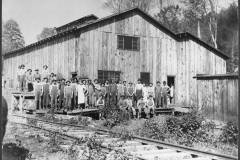 Pittsburgh Lumber Company crew on depot platform