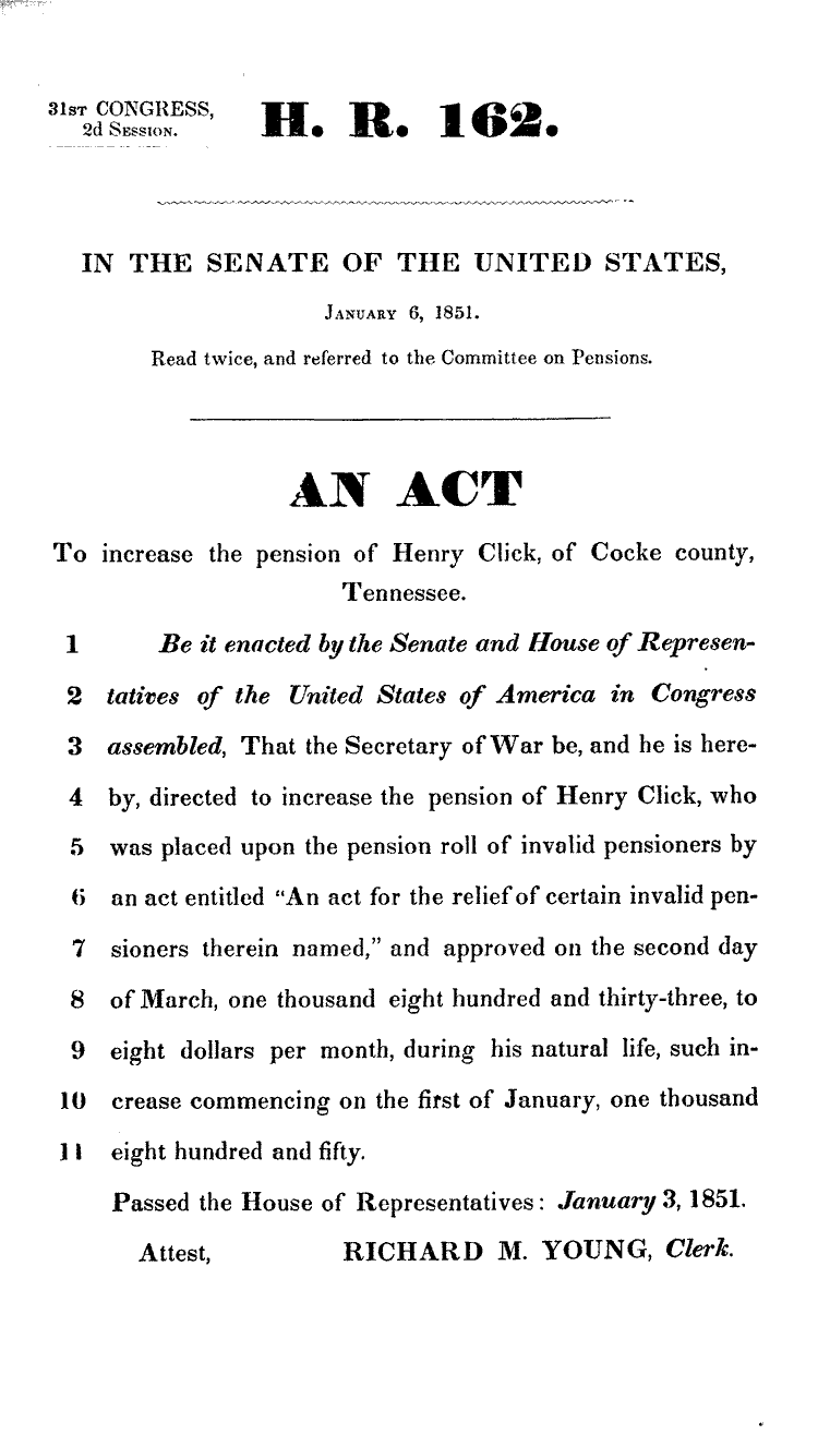 Henry Click Pension Act