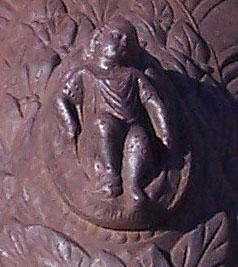Cast Iron Grave Cover, detail, Sarah A. Roan
