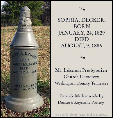 Decker Ceramic Grave Marker