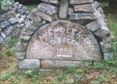 Headstone and 
Tent Grave, Lavender Family Cemetery