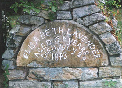 Headstone and 
Tent Grave, Lavender Family Cemetery