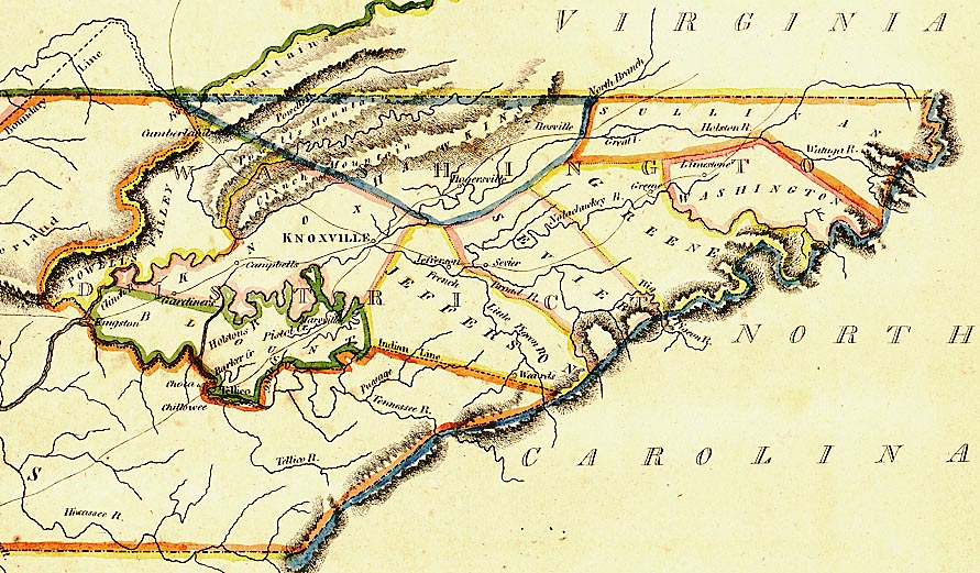 Map Of East Tn Early East And Middle Tennessee Maps. Tngenweb Project