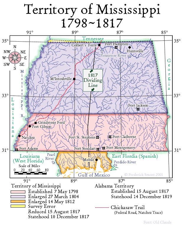 Territory of Mississippi, 1798-1817. Mississippi Territory. TNGenWeb