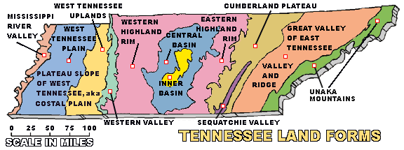 Tennessee Topography Map, TNGenWeb