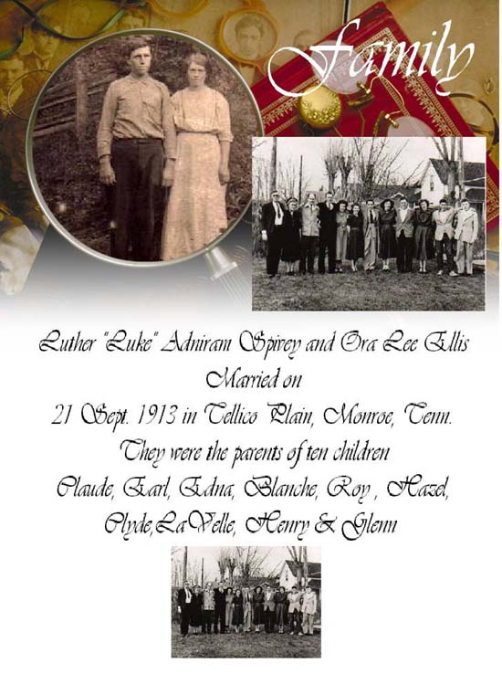 Luther (Luke) & Ora Lee Ellis Spivey Family