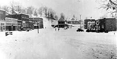 Downtown Tellico Plains, TN with Snow
