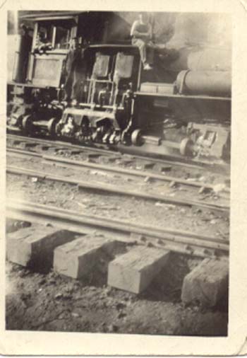 Unknown Workers with an Old Shay Engine 