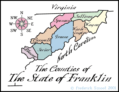 State of Franklin with Counties