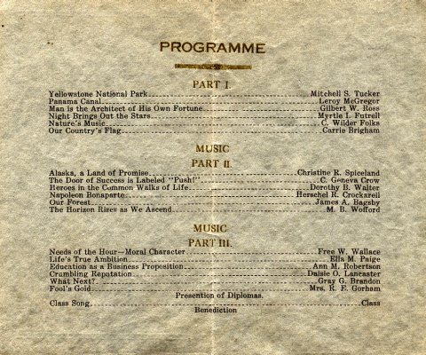 1925 graduation program