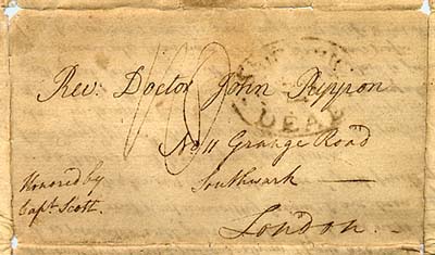 Front of 
Edmund Botsford, 1804 letter to London