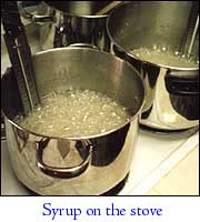 Syrup on the stove